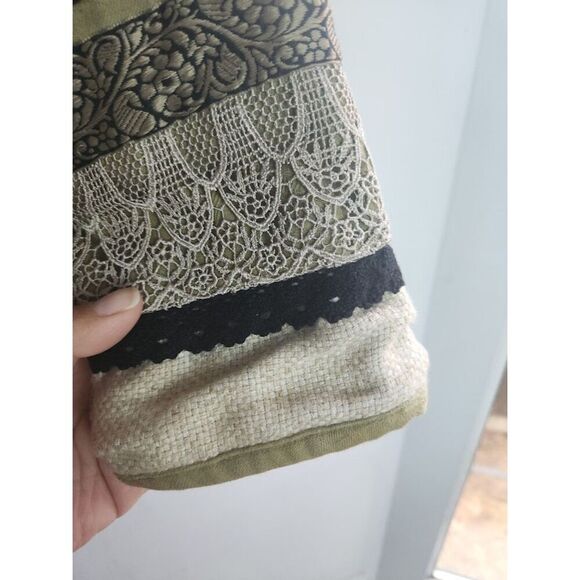 Coldwater Creek Black Beige Multicolor Embroidery Linen Cotton Jacket Large Pet - Picture 7 of 10